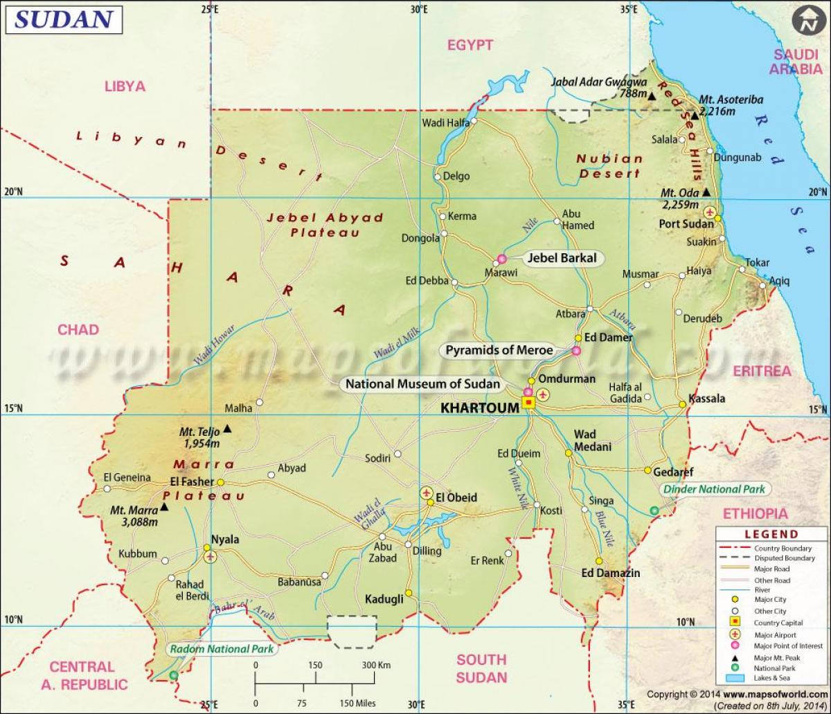mapa Sudan