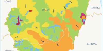 Mapa Sudan arroa 