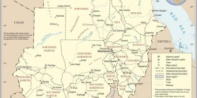 Mapa Sudan estatu