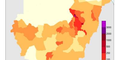 Mapa Sudan biztanleria